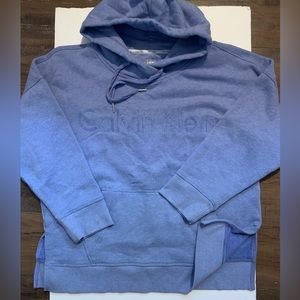 Calvin Klein Large Hooded Sweatshirt Embroidered Logo Hoodie